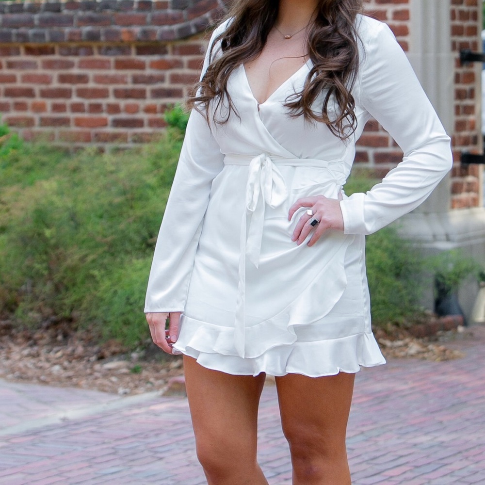 White satin dress